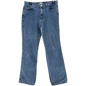 Vintage Calvin Klein Jeans Size 8 Blue Denim High Rise Bootcut Y2K RIPPED HEM